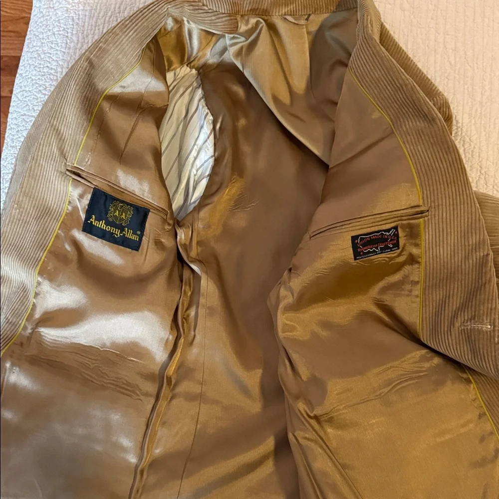 Vintage USA Made Anthony Allan Tan‎ Corduroy Preppy Countryside Sports Coat